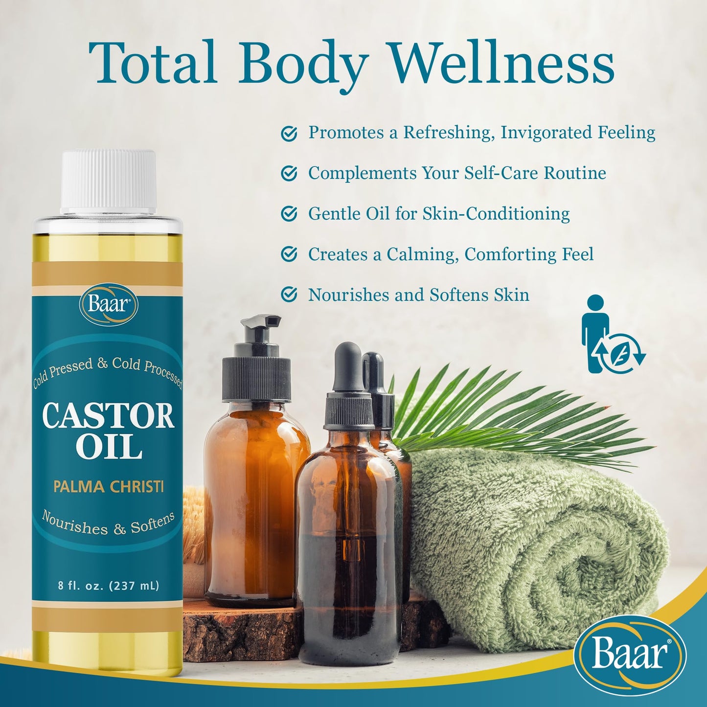 Baar Cold-Pressed Castor Oil, 8 oz