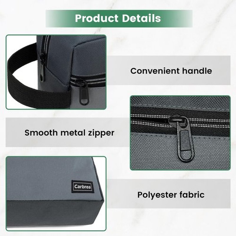 Carbrea Travel Toiletry Bag - Small Toiletry Bag for Men Skincare Bag Doop Kit for Toiletries Accessories Gifts - Grey