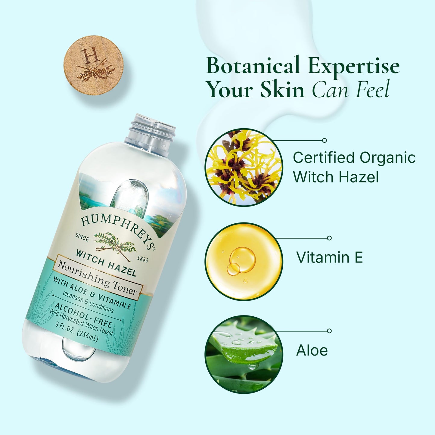 Humphreys Witch Hazel Nourishing Toner with Aloe | 8 Fl Oz