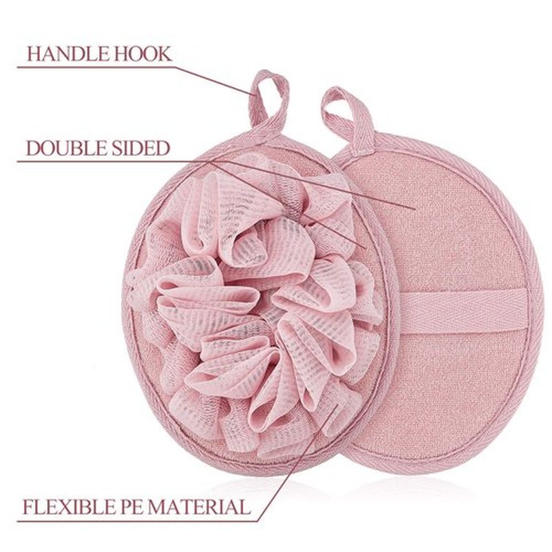 Boao 6 Pieces Bath Shower Pouf Sponge Mesh Pouf Shower Ball Exfoliating Body Sponge Pad Shower Scrubber Ball Shower Glove with Flower Bath Ball (Multi-Color)