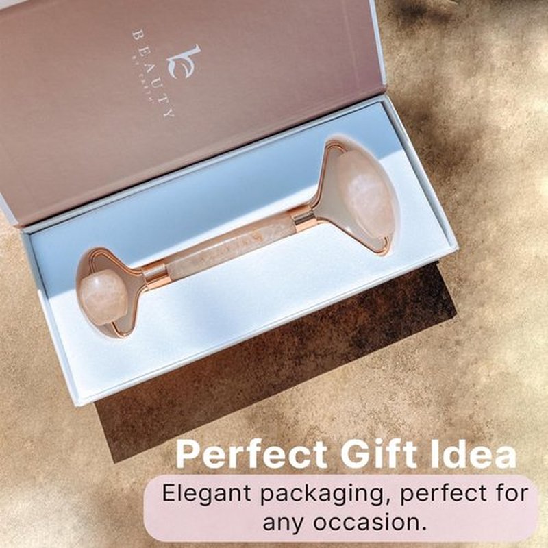 Rose Quartz Face Roller - Relaxation Gifts for Women, Skin Care Tools for Fine Lines and Wrinkles, Stocking Stuffers for Her, Beauty Gift Ideas, Face Massager Tools, Self Care Gifts for Women