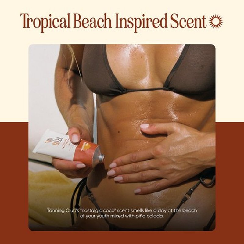 Tanning Club - Tan De Soleil Orange Sun Tanning Lotion - Tanning Gel with SPF 6 Sunscreen for Sun Exposure - Gentle Botanical Tanning Sunscreen for Sun-Kissed Glow - 100 ml