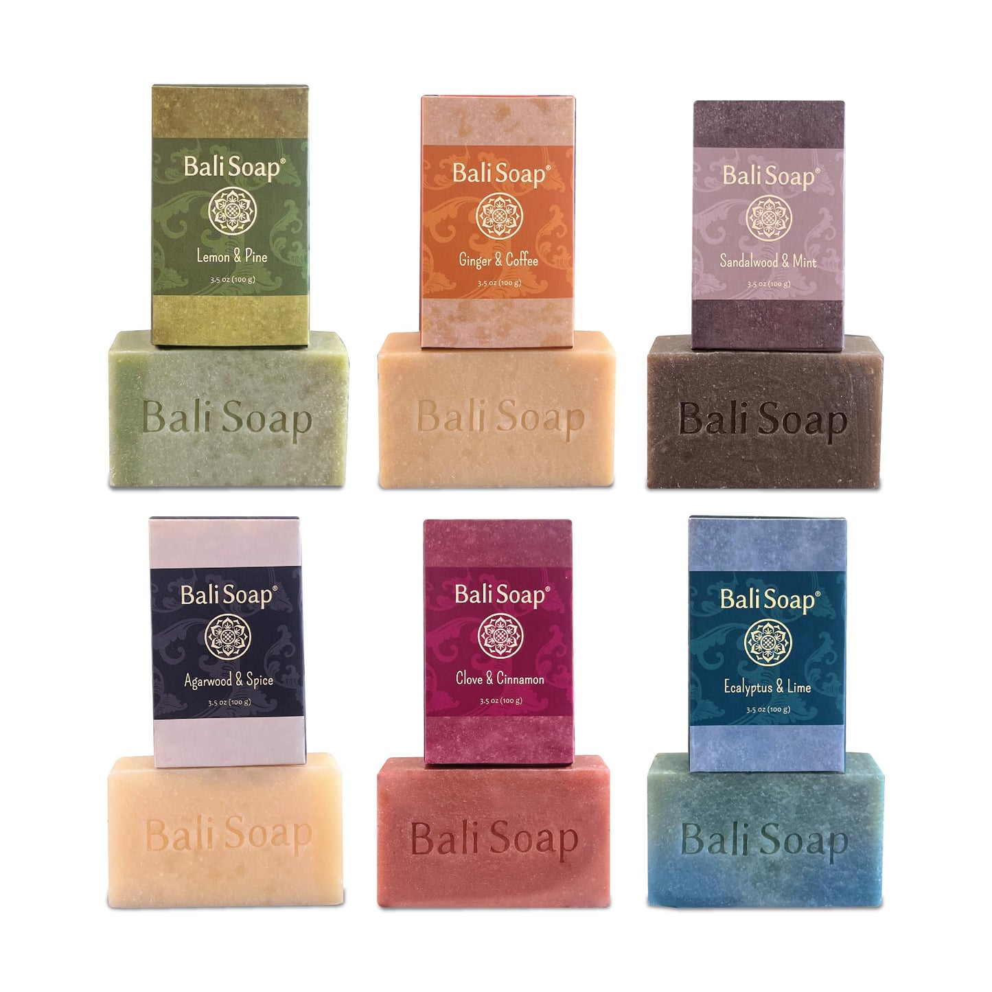 Bali Soap Natural Men’s Soap Gift Set - 6 Pack Handmade Cold Process Bar Soap for Men, Masculine Wood & Spice Scents - for Father’s Day, Birthday, Holiday