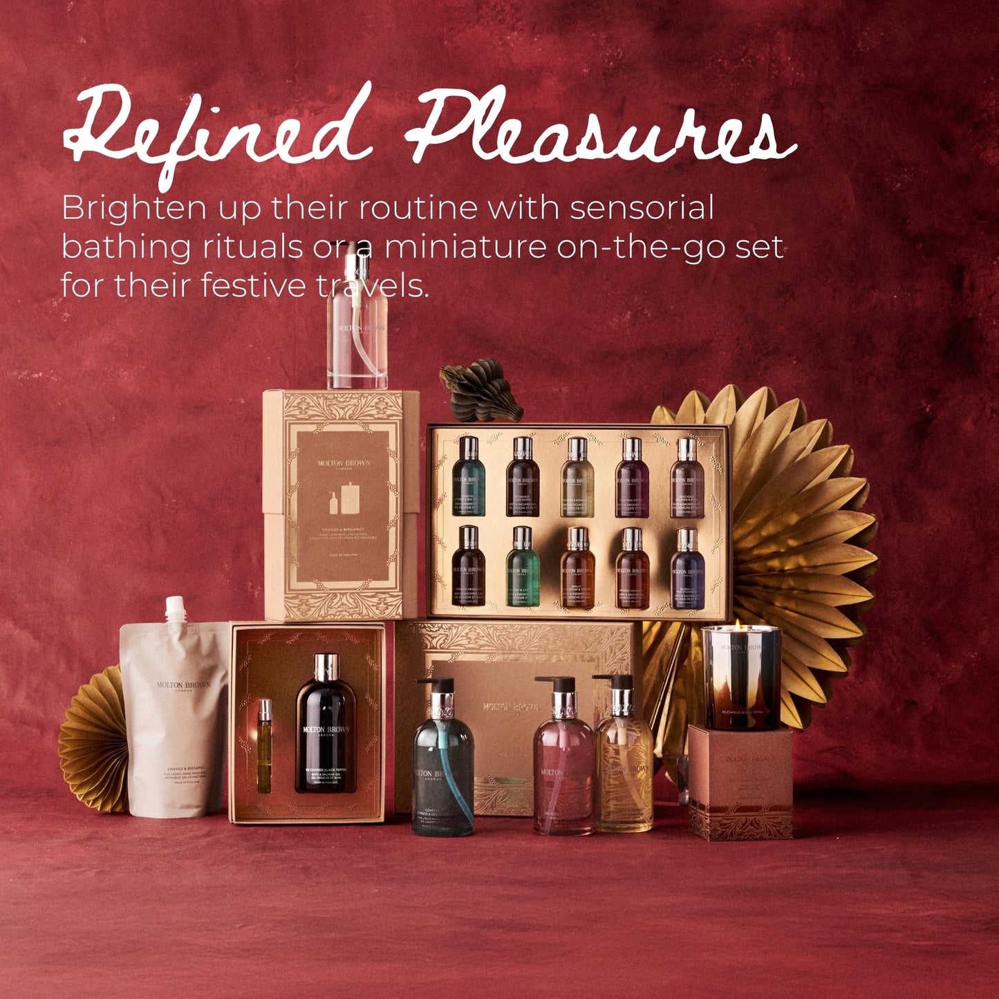 Molton Brown Re-charge Black Pepper Collection - Eau de Parfum 0.25 fl. oz., Body Wash 10 fl. oz., Luxury Scented Body Care & Fragrance Gift Set