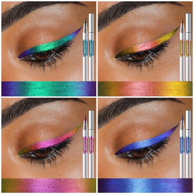 UCANBE Chameleon Liquid Eyeliner - Blue Purple, Multi-Chrome Metallic Shift Eyeliner, Waterproof Glitter Eyeliner with Soft Fine Tip for Multi-Dimensional Eye Looks
