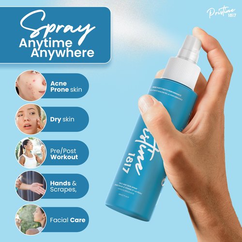 Pristine 1817 Hypochlorous Acid Spray 0.016% - Gentle, Versatile Mist for Face & Body