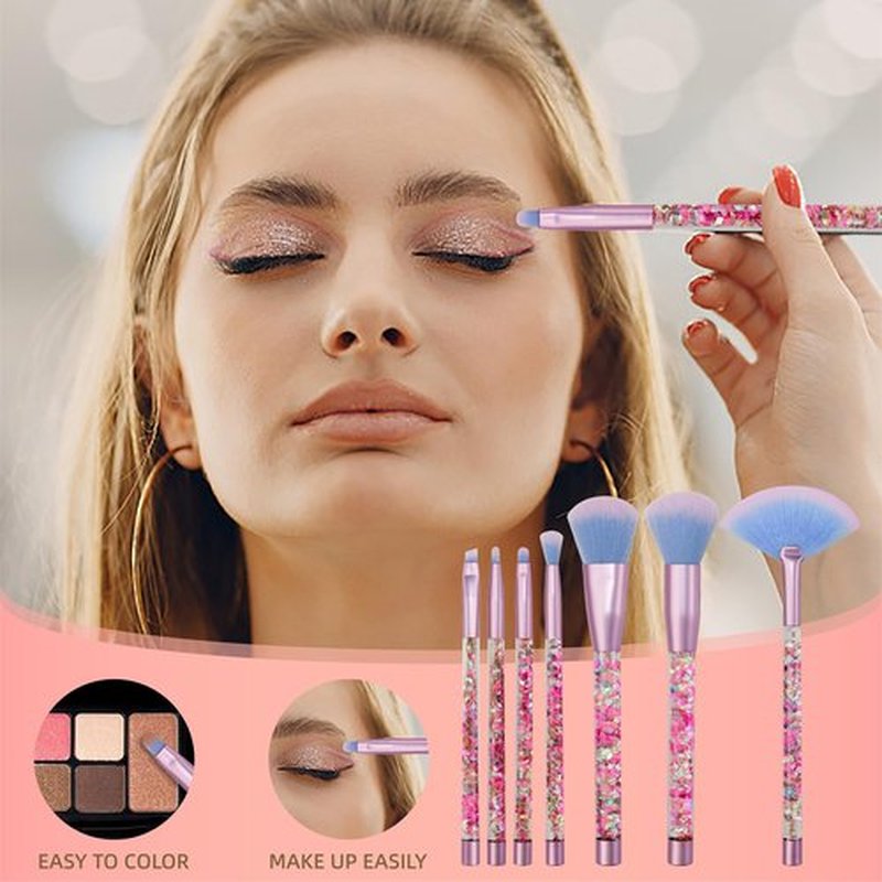 Hawetimher Kids Makeup for Little Girls,Glitter Unicorn Foundation Fan Powder Blush Lip Highlight Eye shadow Eyebrow Brushes Set with Liquid Flows and Case for Girls Teen Women as Gift Present