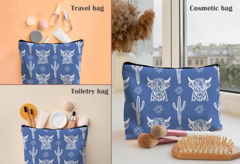 Lacosu Western Makeup Bag,Western Gifts For Women,Cow Makeup Bag,Cowgirl Stuff,Western Stuff For Women,Western Gifts,Cowgirl Gifts(Leather COW W)