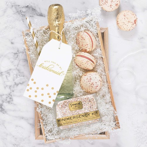 Pinch Provisions Pink Diamond Minimergency Kit for Bridesmaids, Includes 21 Emergency Wedding Day Must-Have Essentials, Perfect Bridal Shower and Bridesmaids Proposal Gift