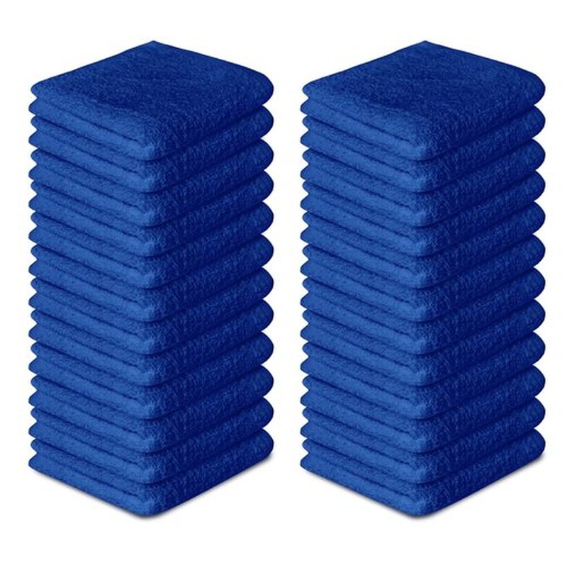 Softolle 100% Cotton Ring Spun Wash Cloths – Bulk Pack of Washcloths – 12x12 Inches – Wash Cloth for Face, Highly Absorbent, Soft and Face Towels (Royal Blue, 24 Pack)