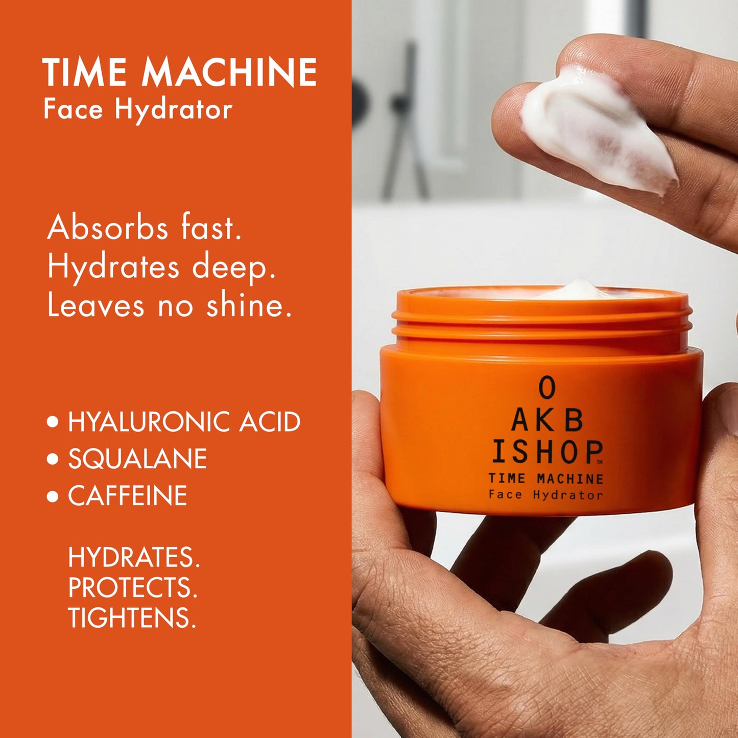 Time Machine Men’s Face Moisturizer - Anti Aging Face Cream for Men with Hyaluronic Acid, Squalane & Caffeine - Firming, Lightweight, Non Greasy Day & Night Wrinkle Moisturizer - Made in USA - 1.69oz