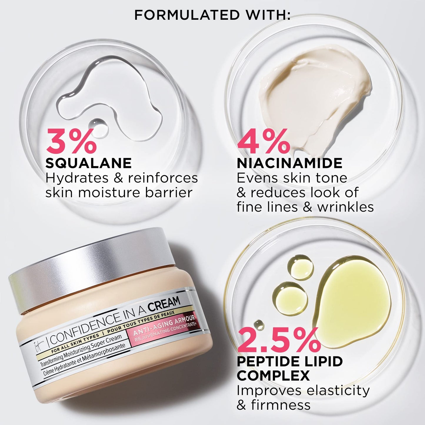 IT Cosmetics Radiance Boosting Best Sellers Skincare Gift Set – 3-Piece Set with Anti-Aging Peptide Eye Cream, Hydrating Face Moisturizer & Facial Cleanser – Vegan Kit with Travel Sizes