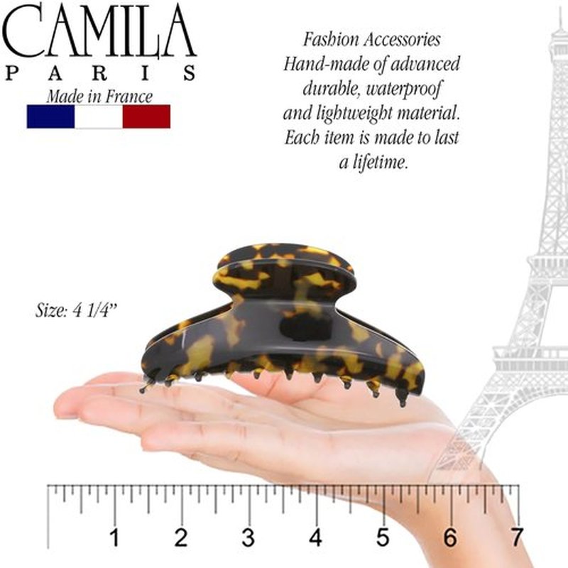 Camila Paris CP3030 French Hair Clip for Women Thick Hair for Long Curly Wavy Hair, Handmade Tokyo, Girls Hair Claw Clips, Durable Styling Big Claw Clip for Thick Hair, Strong Hold Grip Made in France