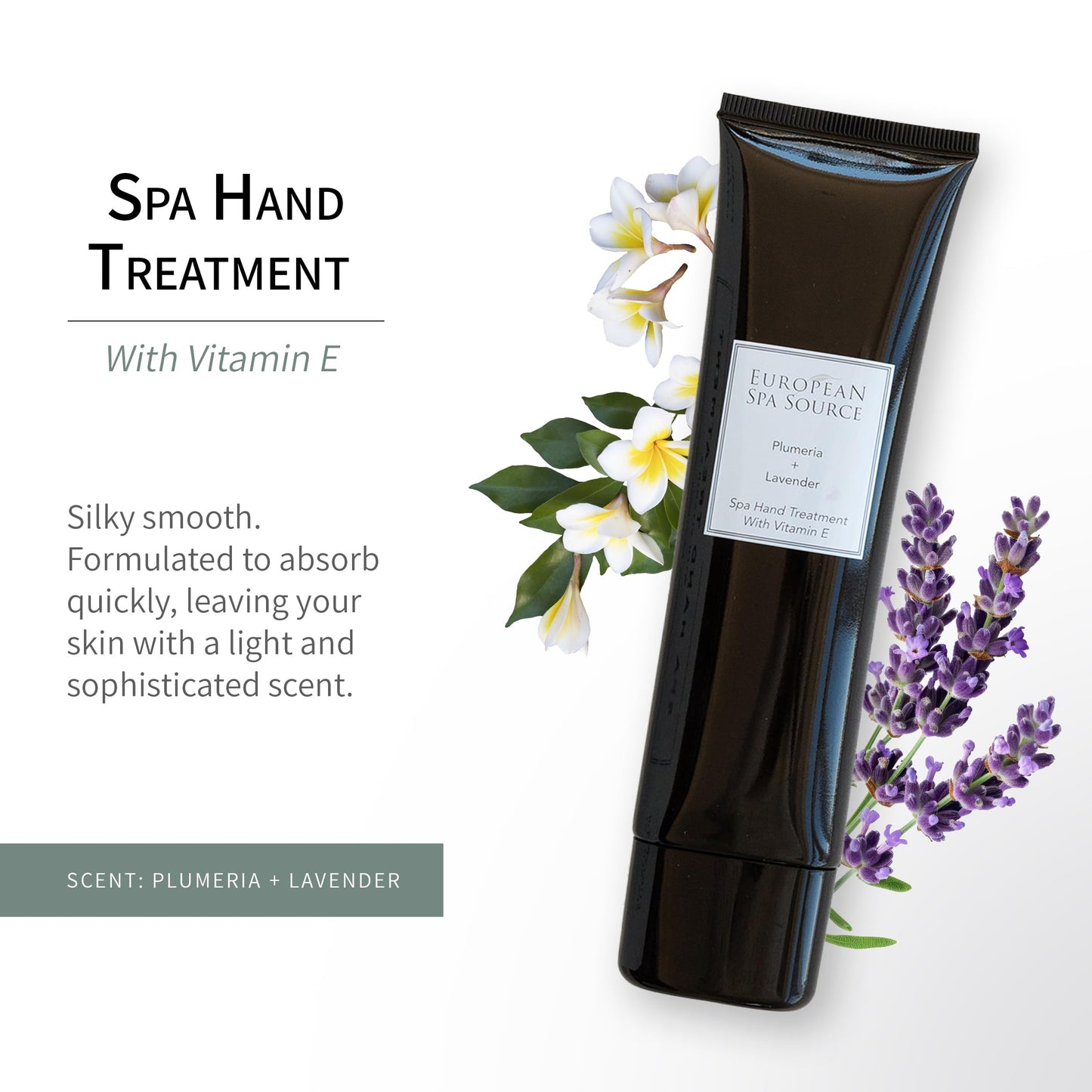 European Spa Source Spa Hand Treatment with Vitamin E, Plumeria and Lavender Luxury Hand Lotion, 3.4 fl oz.