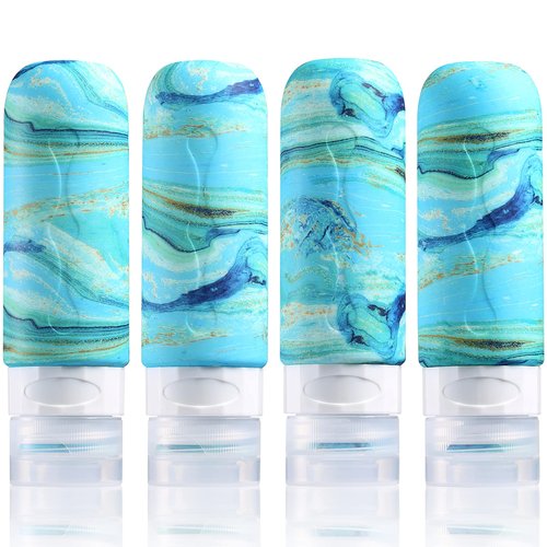 Gemice Travel Bottles for Toiletries Tsa Approved Travel Size 3oz Containers BPA Free Leak Proof Travel Tubs Refillable Liquid Travel Accessories for Cometic Shampoo and Lotion Soap (4 Pack)