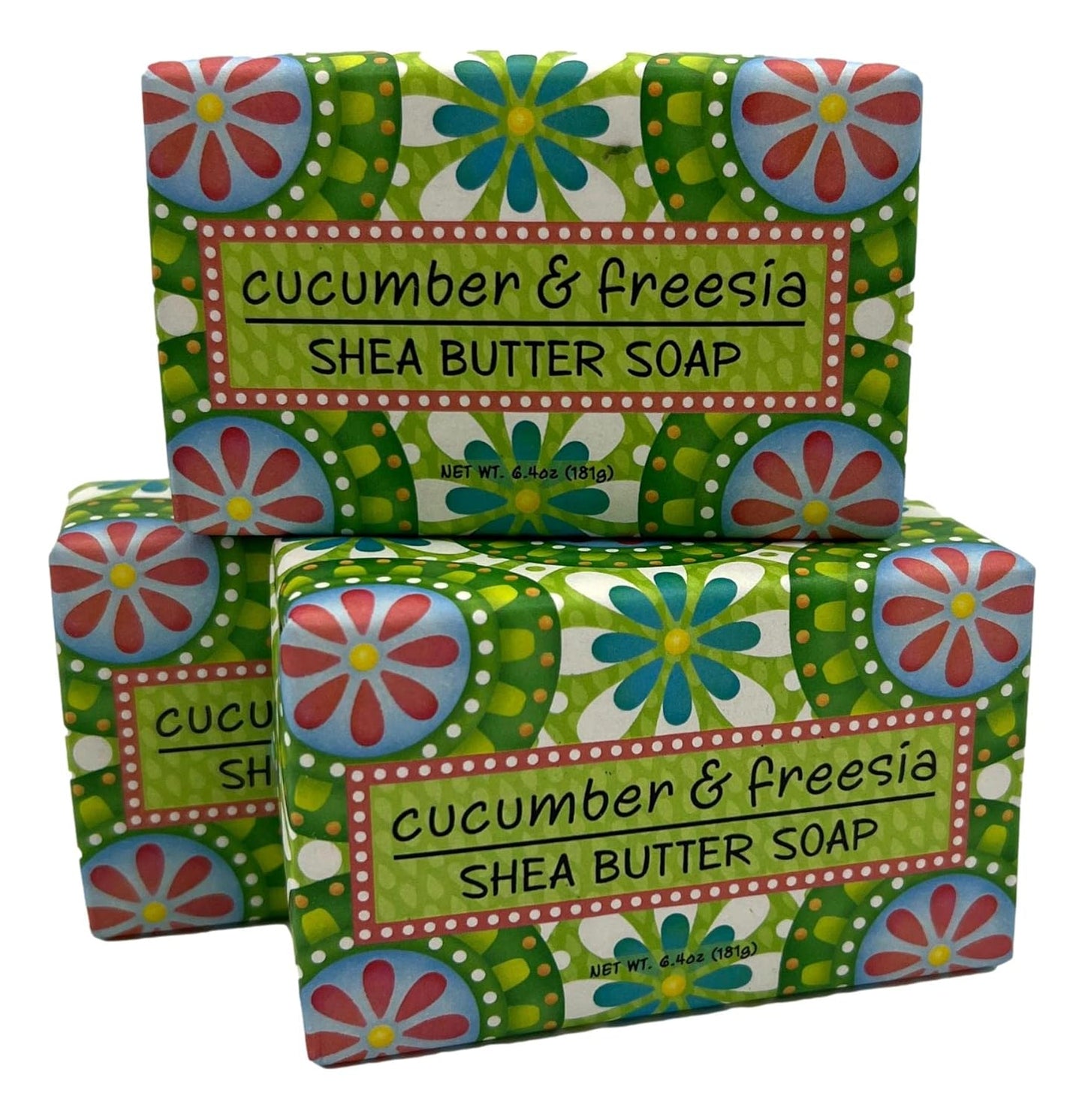 Garden Shea Butter Soap Bars - Cucumber & Freesia Scent - 6.4 Oz (3-Pack)