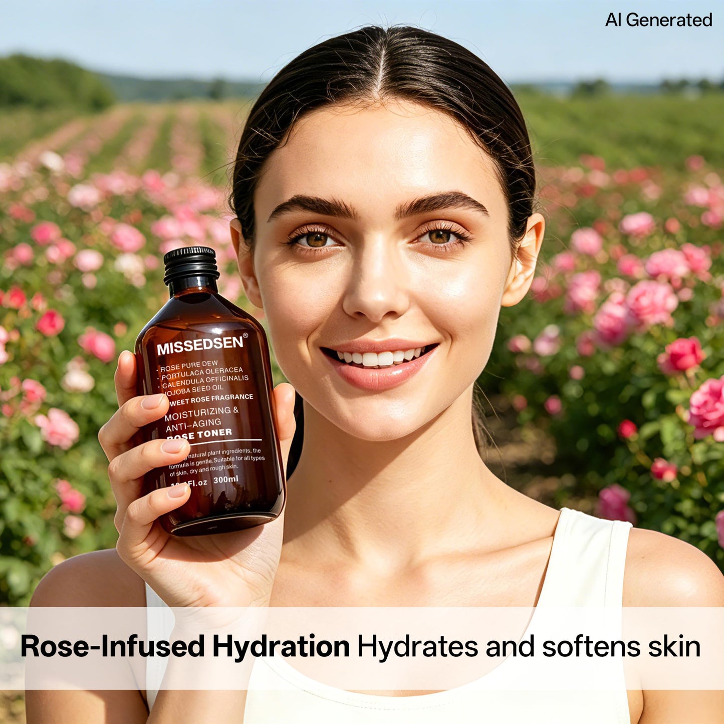 MISSEDSEN Rose Water Face Toner, 10.1Fl oz & Travel Size 3.4Fl oz