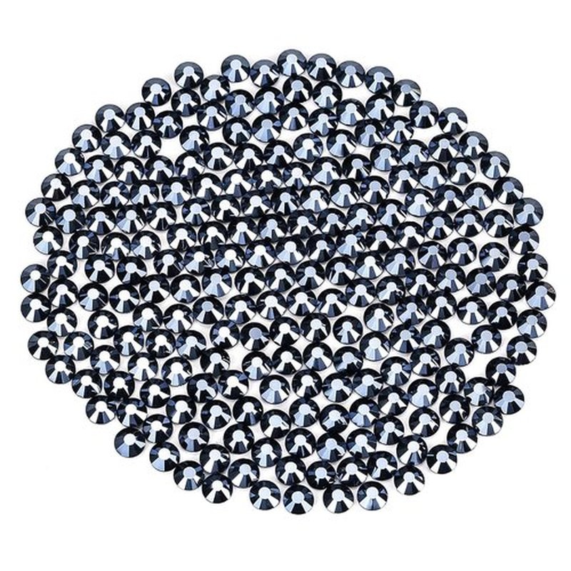 Novani Rhinestones Flatback Rhinestones Glass Nail Gems Stones Jewels Round Gemstones Non-Hotfix Crystal,SS6,1440 Pieces,Shiny Black