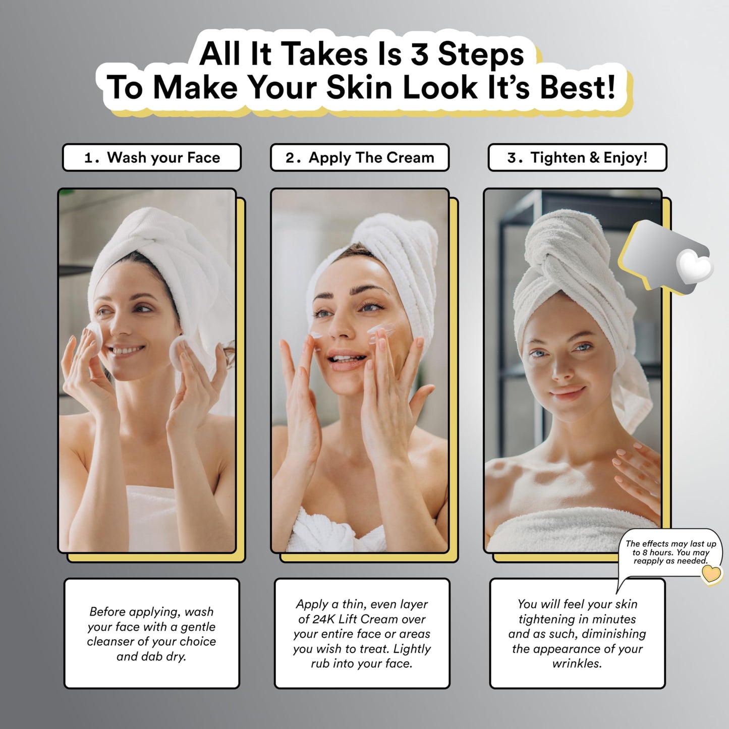 24k Gold Firming Face Cream, Tightening Moisturizer for Face and Neck