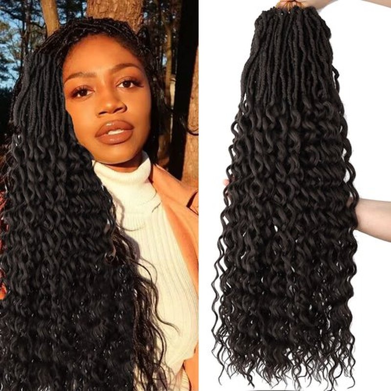 24 Inch Faux Locs Crochet Hair 6 Packs Soft Goddess Locs Crochet Braids Pre Looped Crochet Hair Extensions for Women (24 Inch, 4)