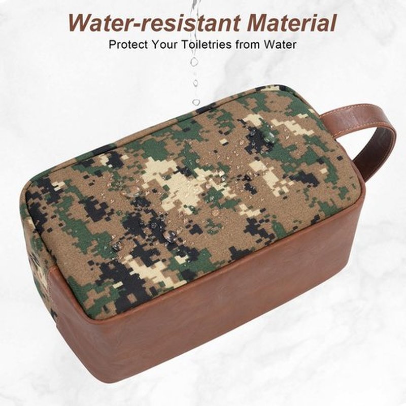 Ezday Travel Toiletry Bag for Men, Hanging Toiletry Organizer, Water Resistant Shaving Kit with Large Capacity for Travel Accessories (Camo-Green)