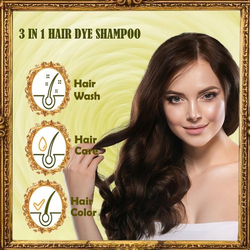 Coffee Hair Dye Shampoo 3 in 1 - Instant Shampoo Para Pintar el Cabello for Refresh Hair Color, Herbal Shampoo Hair Dye for Women Men, Easy to Use & Long Lasting Hair Color Shampoo 16.90 oz