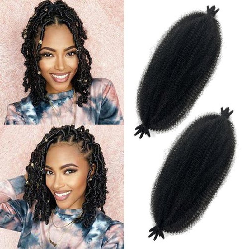 Cuban Twist Hair 16 Inch Springy Afro Twist Hair Marley Twist Braiding Hair 2 Packs Soft Spring Afro Kinky Twist Braiding Hair Extension Wrapping Hair for Soft Locs Marley Hair for Faux Locs
