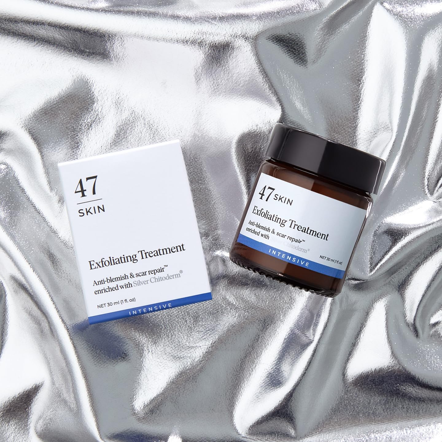 47 Skin Anti-blemish & scar repair Exfoliating Treatment enriched with Silver Chitoderm, Intensive Clear Skin Range, 30ml