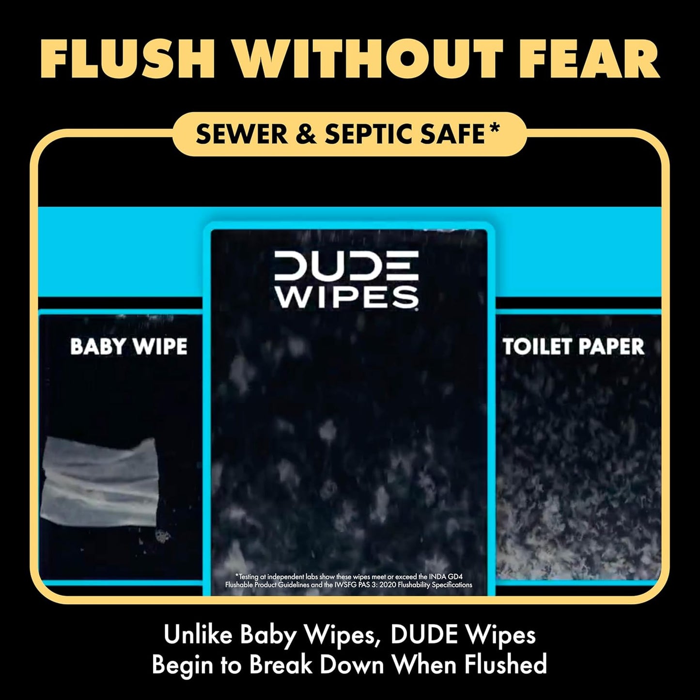 Dude Wipes Extra-Large Flushable Wipes | Shea Butter, Coconut Oil & Aloe - 6 Pack (288 Count)