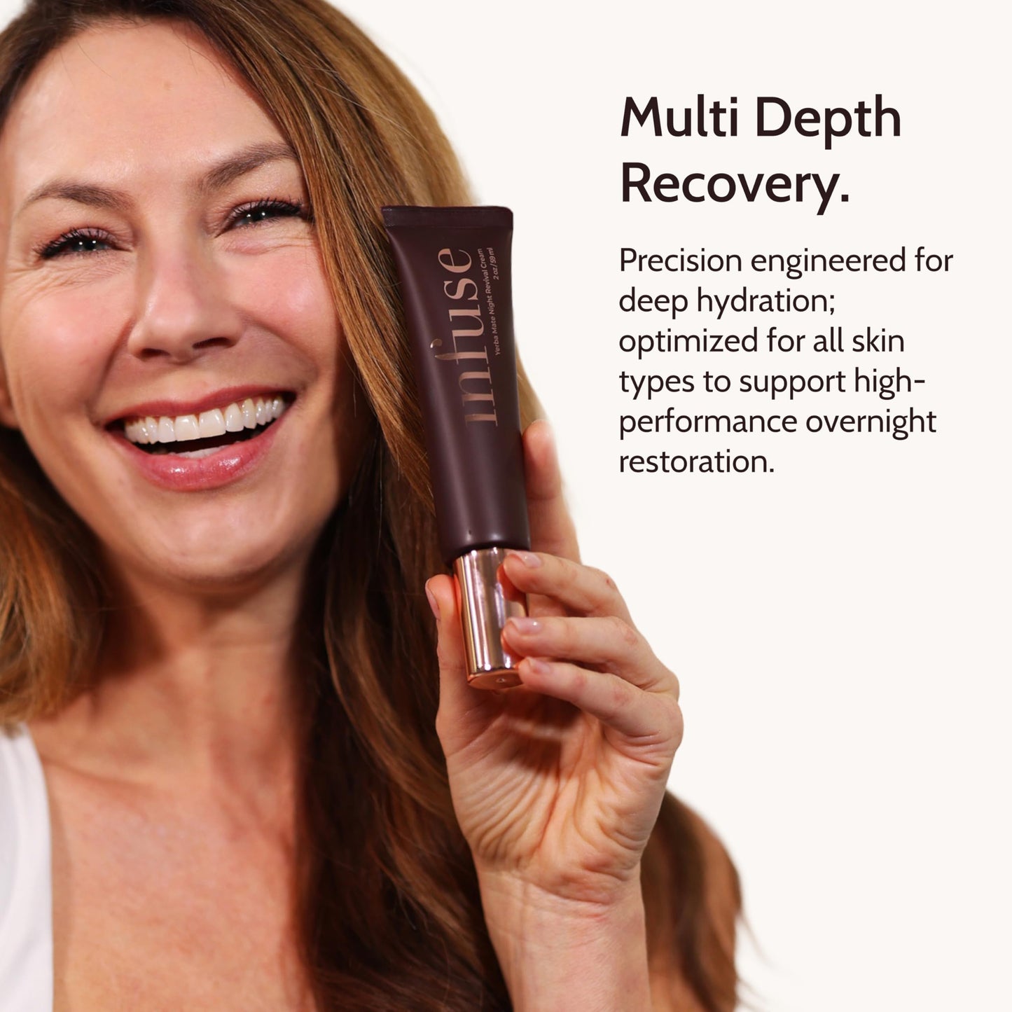 Infuse Yerba Mate Night Revival Cream: Menopause & Mature Skin Barrier Repair Moisturizer with Ceramides, Peptides & Niacinamide. Fragrance-Free Hydrating Night Cream for Dry, Sensitive Skin, 2 oz