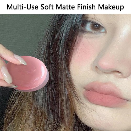Korean Pudding Pot Blush-Lip Pudding Pot, Lip&Cheek Blurry Pudding Pot-5g, Pudding Pot Lip Tints, Buildable Lightweight, Multi-Use Soft Matte Finish Makeup Blush, Waterproof (01+02)