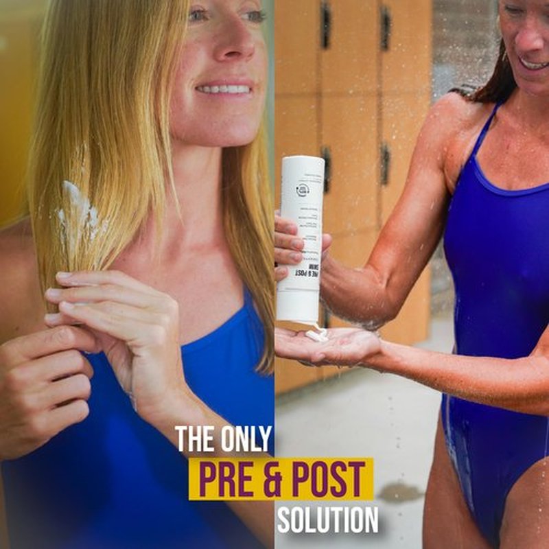 TRIHARD Pre & Post Swim Conditioner | Swimmers Conditioner | Pre Swim Hair Protection | Chlorine Removal Solution (Pack of 2)