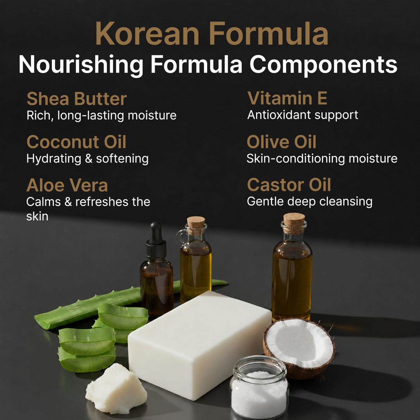 Shea Butter & Coconut Oil Soap Bar - Advanced Gentle Moisturizing & Deep Cleansing Face & Body Wash - Hydrating Natural Korean Cold-Pressed Formula with Vitamin E, Aloe Vera & Castile Oil - 2 Pack