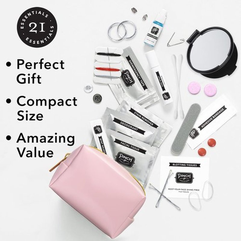 Pinch Provisions Minimergency Kit for Bridesmaids, Includes 21 Emergency Wedding Day Must-Have Essentials, Perfect Bridal Shower and Bridesmaids Proposal Gift, Pink Patent Leather