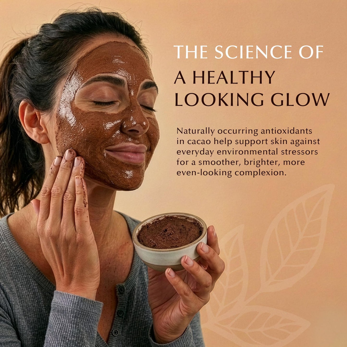 NATÚ BOTANICALS Revitalizing Cacao Hydrating Face Mask - Antioxidant Rich Moisturizing Facial Mask with Chocolate Scent - Pore Refinement, Hydrating & Soothing Face Masks for All Skin Types, 3.5oz