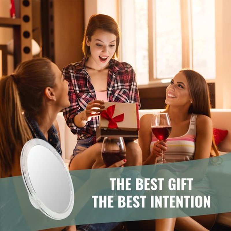 Auxmir 30X Magnifying Mirror with 3 Suction Cups, 6 Inch Portable Makeup Mirror for Travel, Small Compact Mirror with Tweezer for Eyebrows Plucking