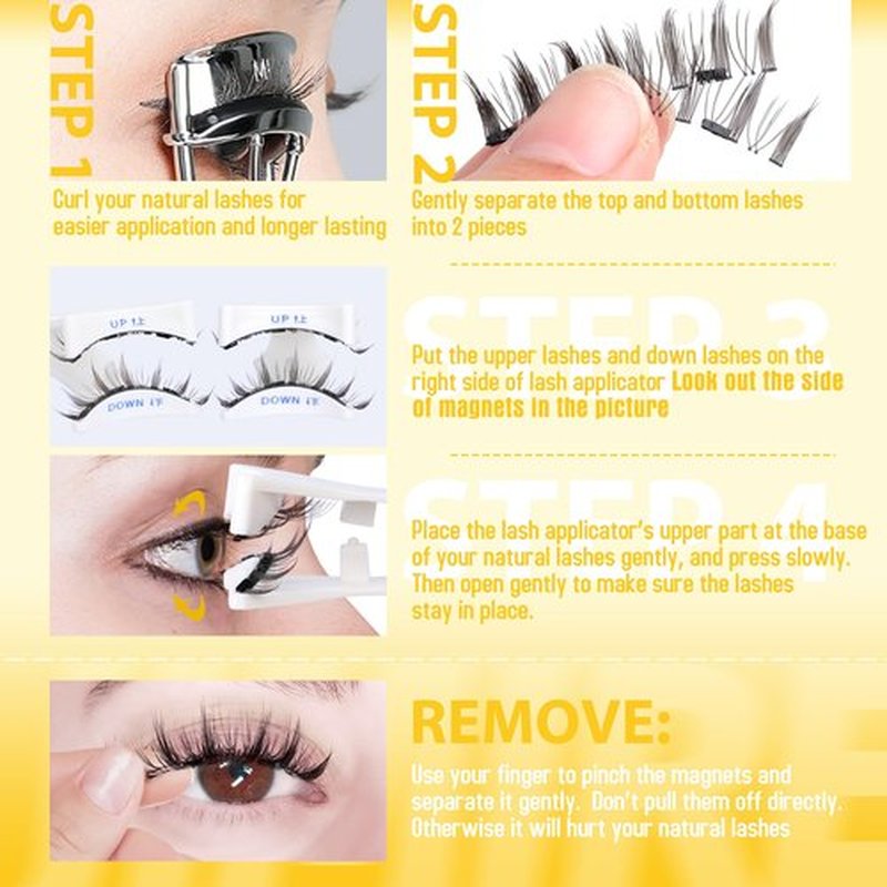 JIMIRE Magnetic Eyelashes Magnetic Lashes without Eyeliner Reusable Comfortable Magnetic Eyelashes with Applicator No Glue No Eyeliner Needed Wispy Magnetic Lashes Natural Look