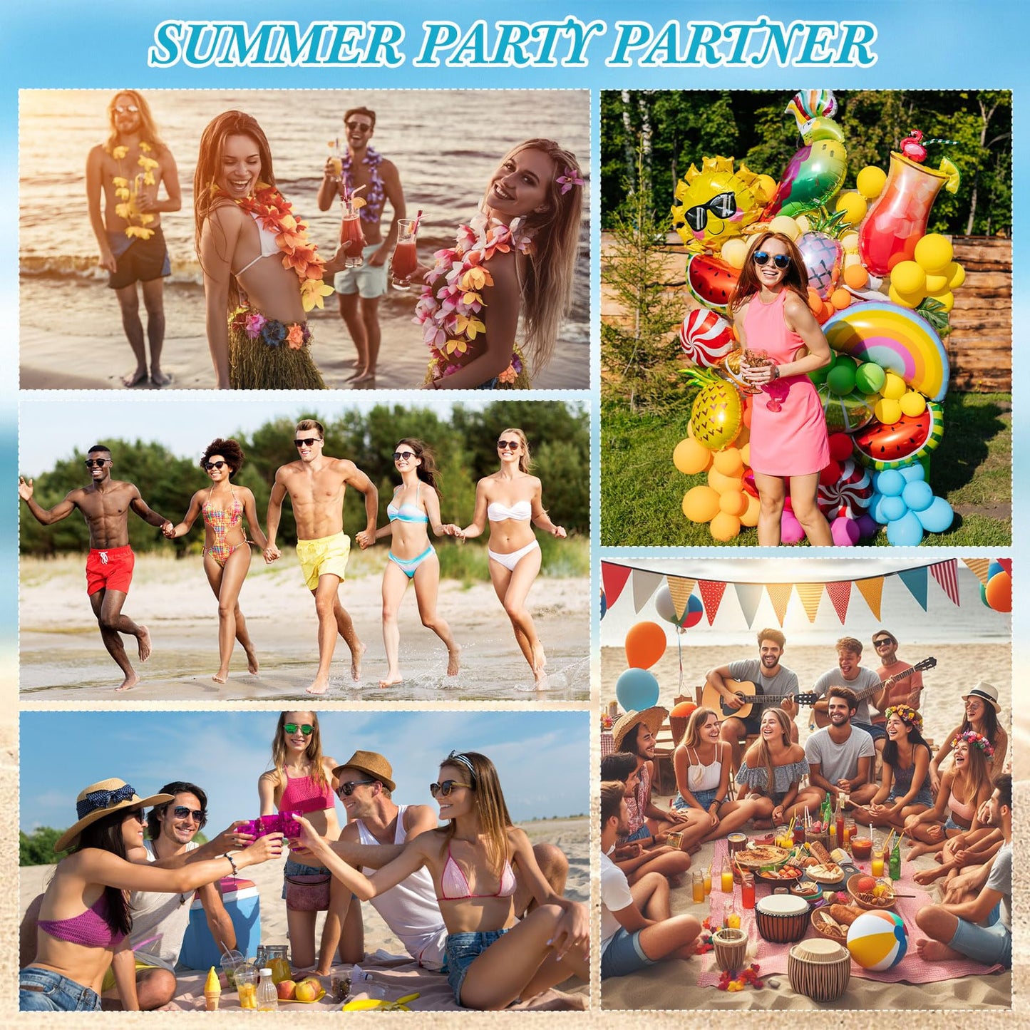Dansib 72 Pcs Mini Sunscreen Bulk for Summer Party Wedding SPF 30 Water Resistant Sunscreen Lotion Bulk 1oz Travel Size for Thank You Gifts Wedding Supplies (Beach Fiesta)