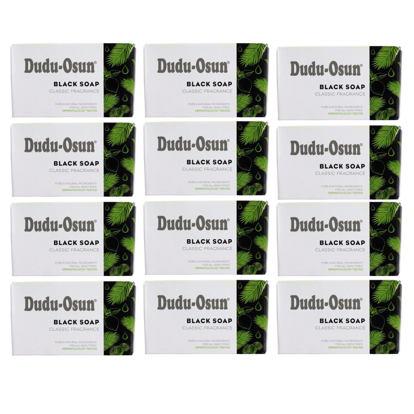 12 Pack of Dudu Osun Black Soap Classic Fragrance