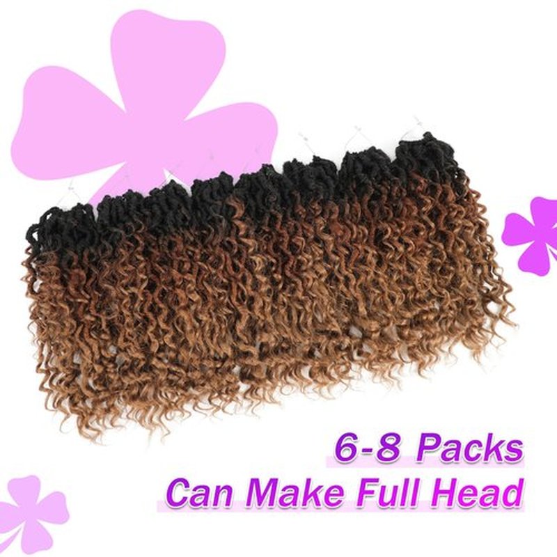 AMELI Goddess Locs Crochet Hair River Fauxs Locs Crochet Hair for Black Women 8Packs Pre Looped Crochet Locs With Curly Ends(12inch, 1B/30/27)