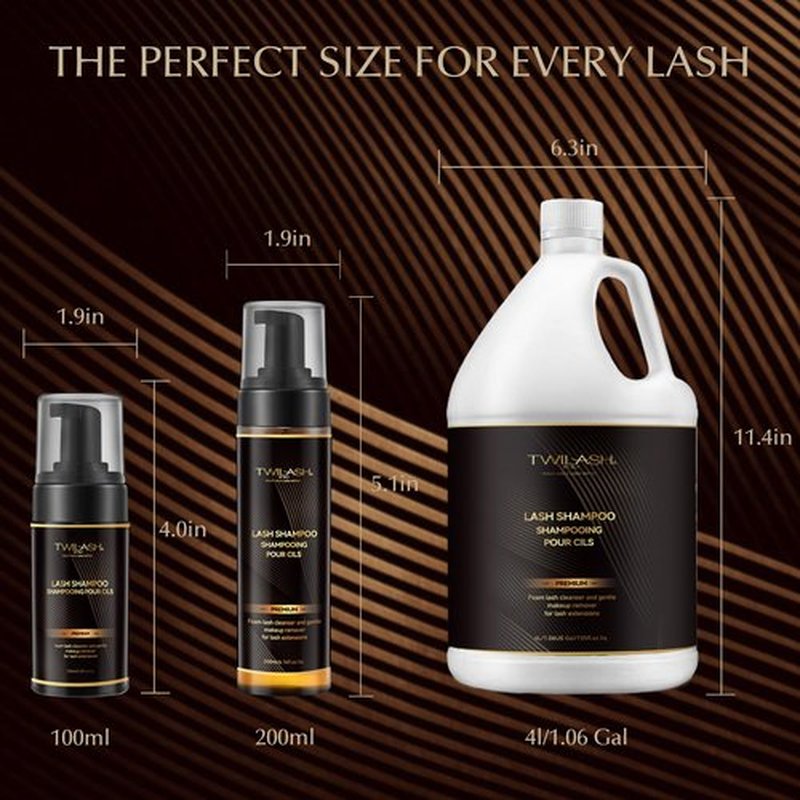 TWILASH BY DLY Lash Shampoo 100ml/ 3.42oz for Salon & Home Use - High-Purity Eyelash Cleanser, And an Extended Handle Lash Shampoo Brush