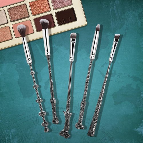 Wand Makeup Brushes Set, WeChip Make Up Brush Set for Women Girls 5pcs(Silver)