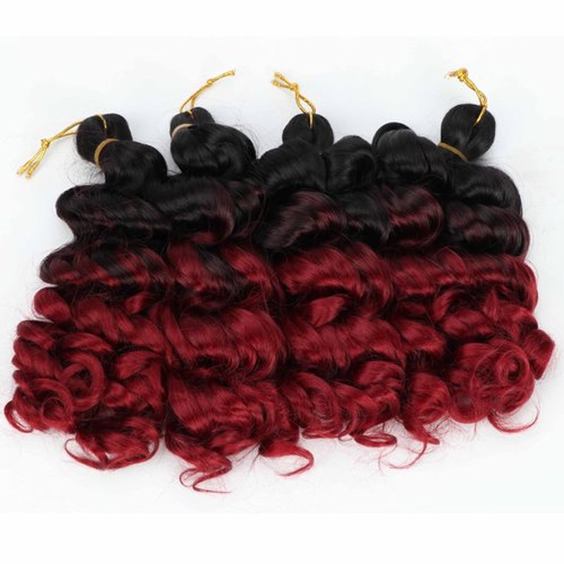 Short Italian Curl Synthetic Crochet Hair Goddess Box Braiding Boho Hairstyle Dyed Color Red 10inch 400gram Full Head Short Curly Braiding Hair (OT1B/Burg)