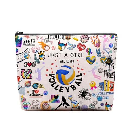 CEASQVAA Volleyball Gifts Makeup Cosmetic Bag for Women, Volleyball Stuff Accessories for Volleyball Players Teams, Volleyball Travel Bag Pouch Purse for Men Women