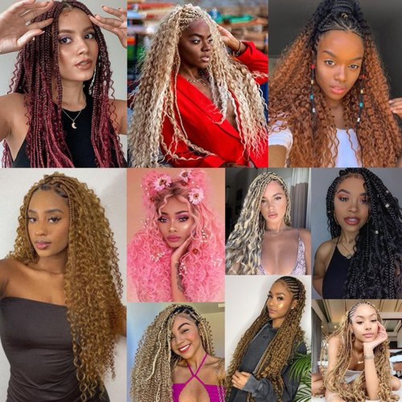 ZRQ Blue Ocean Wave Crochet Hair 30 Inch 7Packs Long Soft Deep Twist Crochet Hair Beach Curl Braiding Hair Wave Synthetic Braiding Hair Water Wave Curly Braiding Hair Extensions #Blue