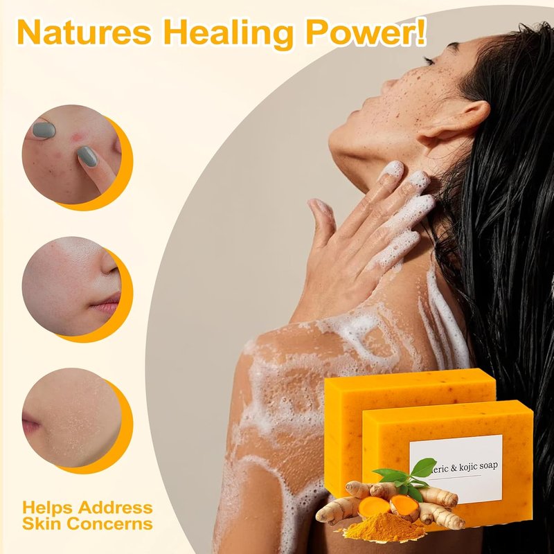 Lemon Soap with Vitamin C & Collagen - Moisturizing for Face & Body | 4 Bars