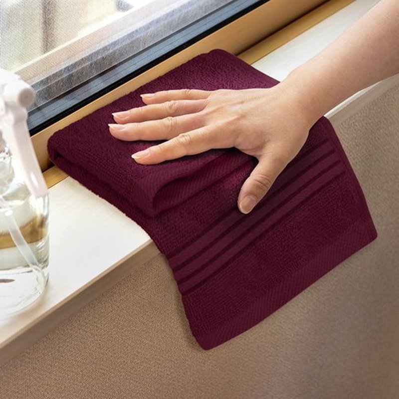 Utopia Towels 12 Pack Premium Wash Cloths Set (12 x 12 Inches) 100% Cotton Ring Spun, Highly Absorbent and Soft Feel Washcloths for Bathroom, Spa, Gym, and Face Towel (Burgundy)