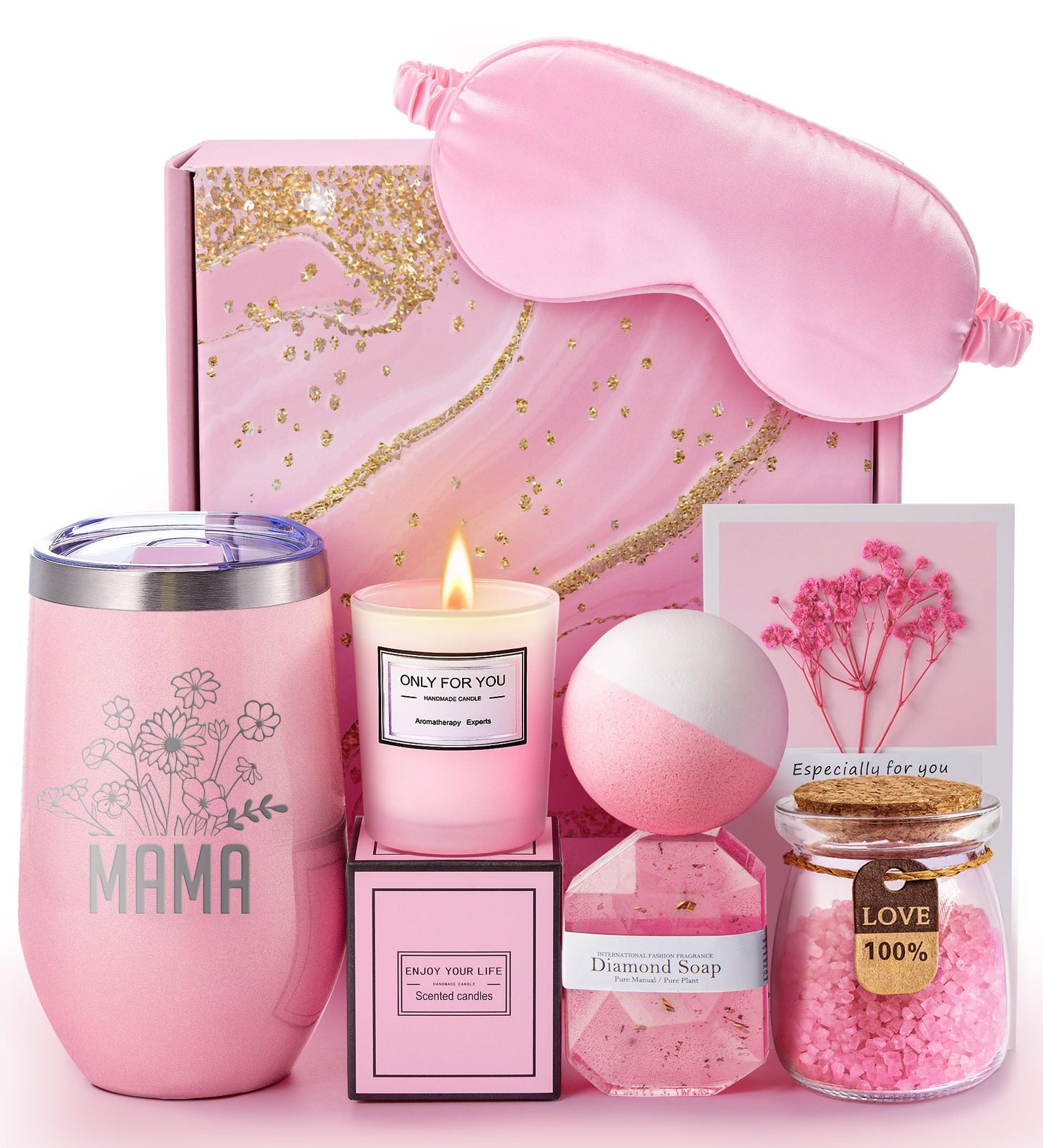 Mothers Day Gifts for Mom Grandma, Mom Birthday Christmas Gifts, Thoughtful Gift for Mother in law Step Mom, Best Mother's Day Gifts from Daughter Son Kids, Lavender Mom Spa GiftBasket Set