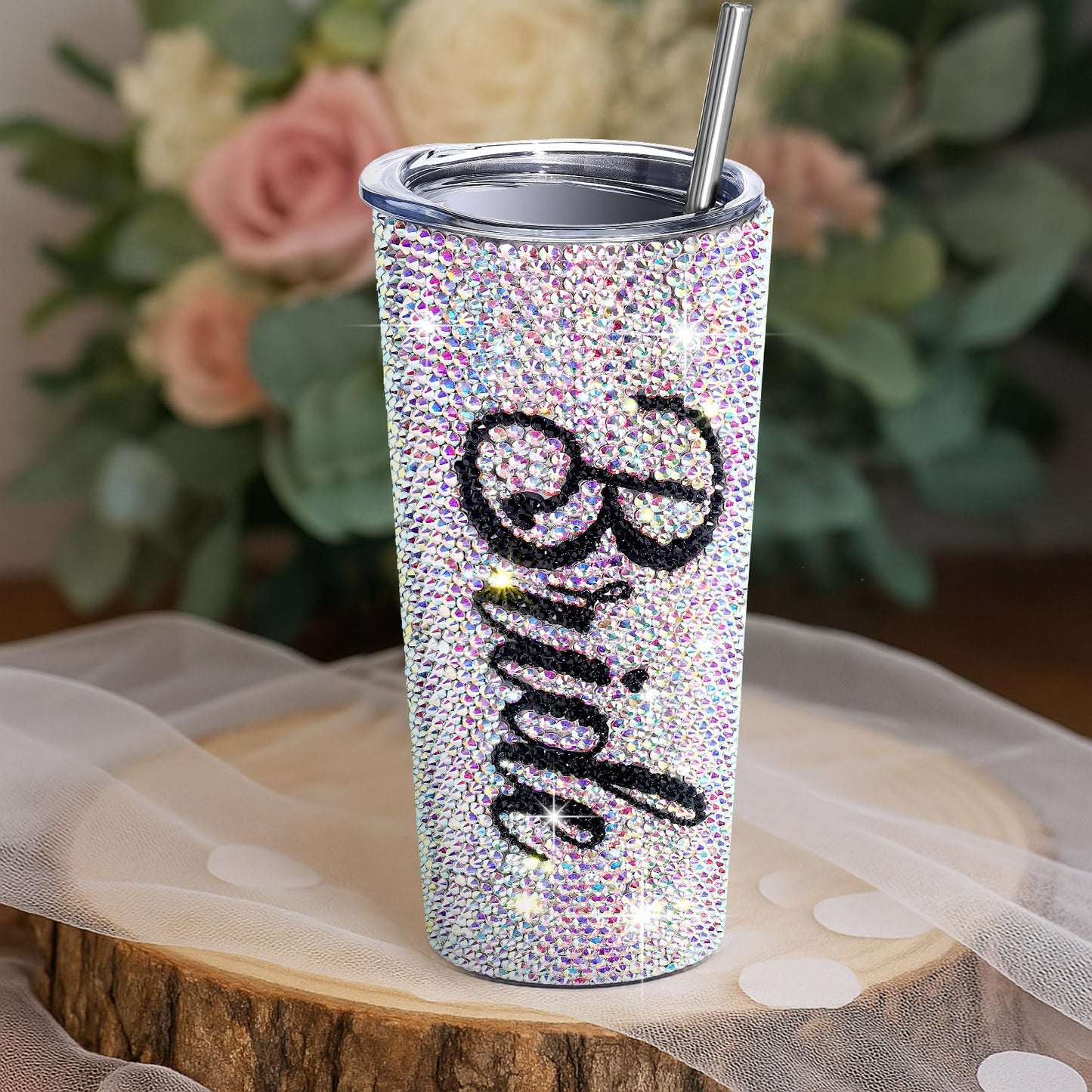 Vesici Brides to Be Gift Bling Diamond Bride Tumbler 20 oz Insulated Bridal Cup with Straw and Lid Bridal Shower Gifts Wedding Gifts for Engagement Party Bachelorette Maid of Honor Cup(Bride)