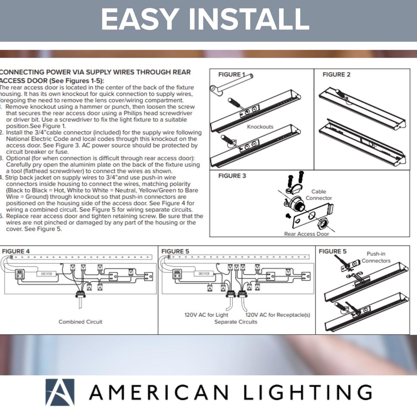 American Lighting LED Courant Plus Undercabinet Light 18 Inch 5CCT 90+ CRI 1000 Lumens with USB-A USB-C and 20A Receptacles White Finish Title 24 Compliant (2 Pack)